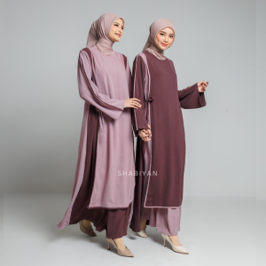 SHABIYAN-440 Gamis Abaya Wanita Terbaru Simple dan Elegan